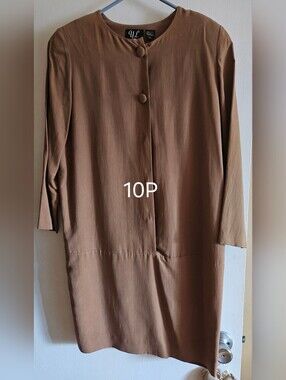 Women's Brown Button-Front Long Sleeve Top